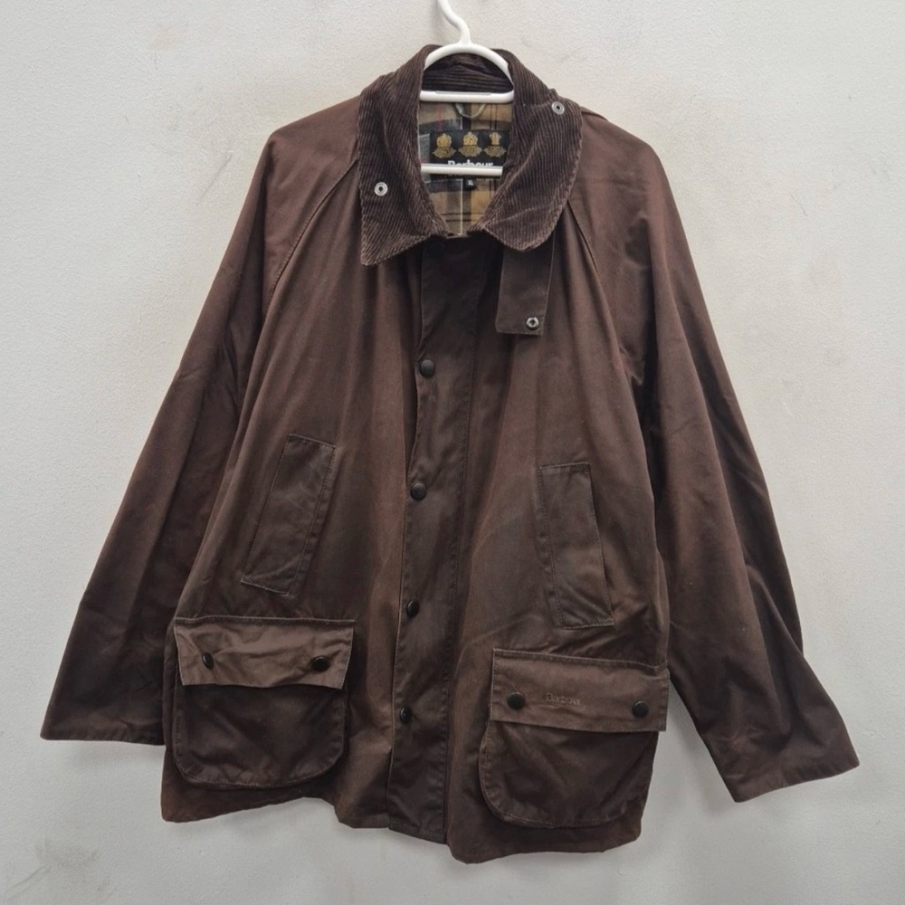 Barbour Dark Brown Field Jacket with Corduroy Collar